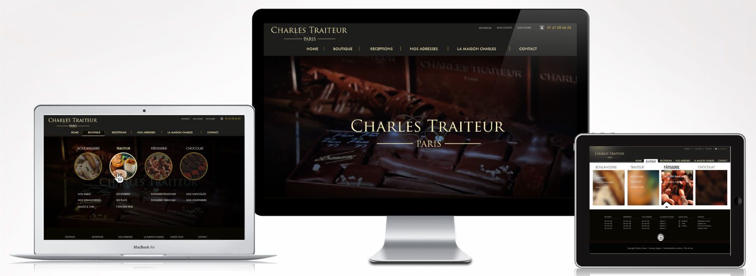 image représentant le responsive du site web de charles costa sur tablette, desktop, et smartphone